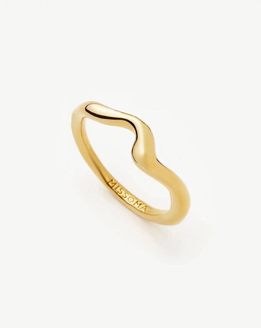 stapelring „molten wave – 18 karat gold vermeil