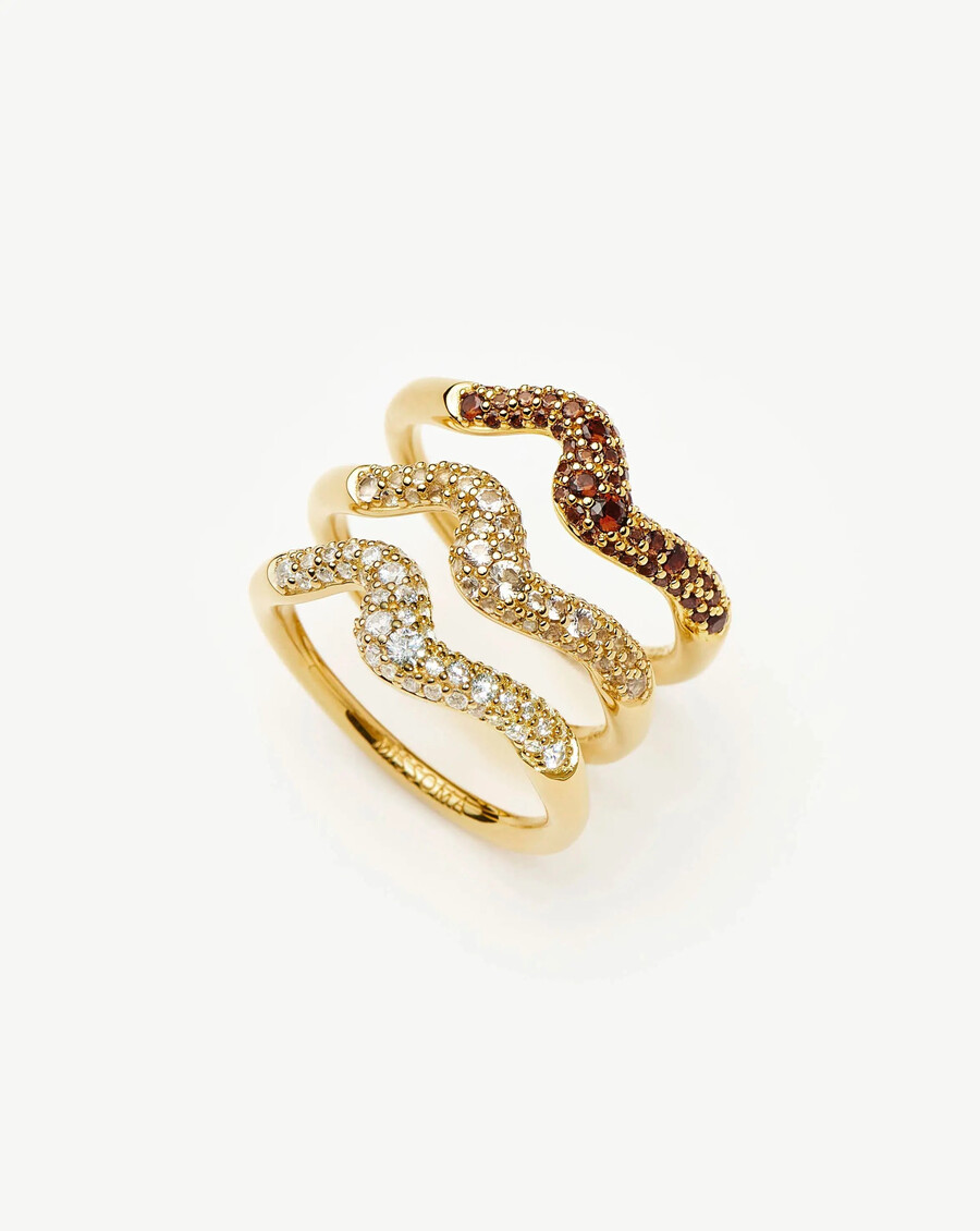 stapelring-set „schmelzschnee – gold