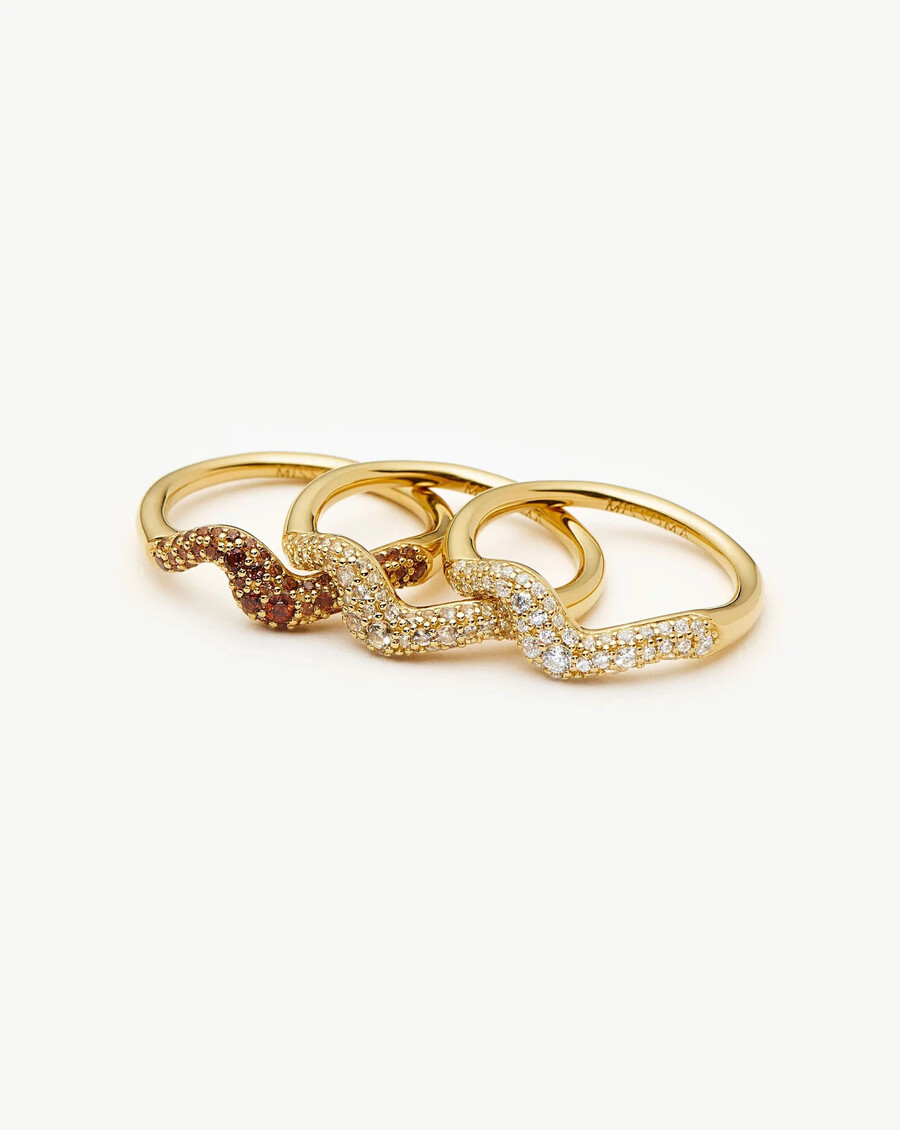 stapelring-set „schmelzschnee – gold