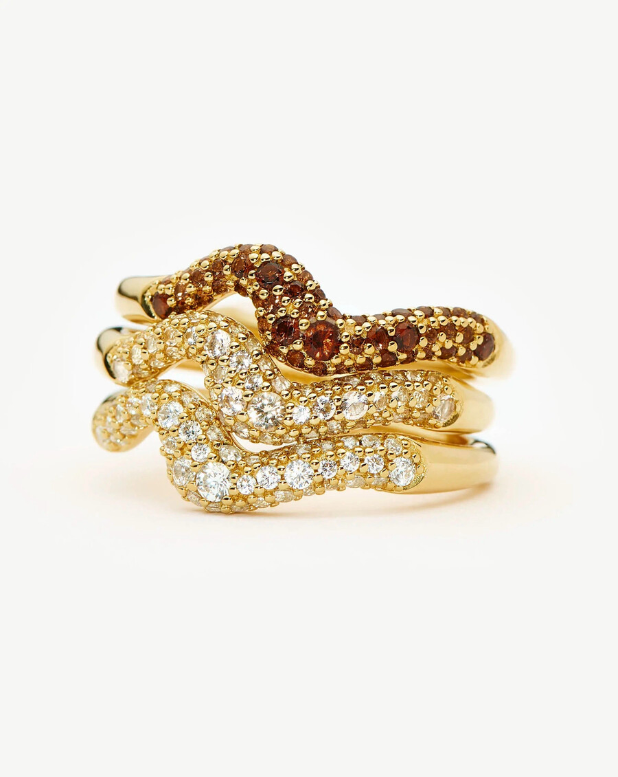 stapelring-set „schmelzschnee – gold