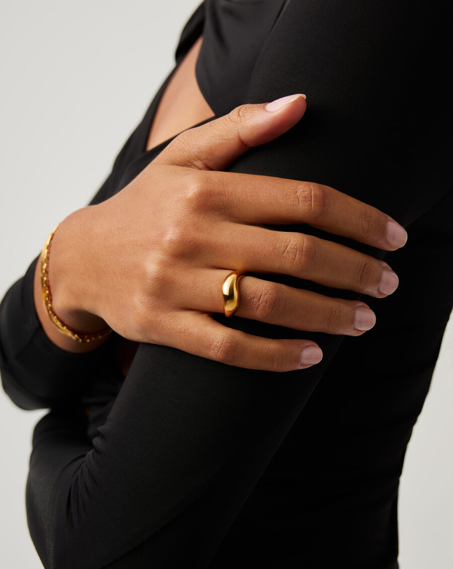 savi signature stapelring – gold