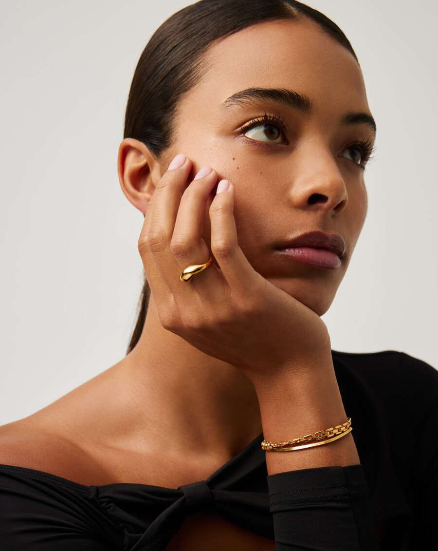 savi signature stapelring – gold
