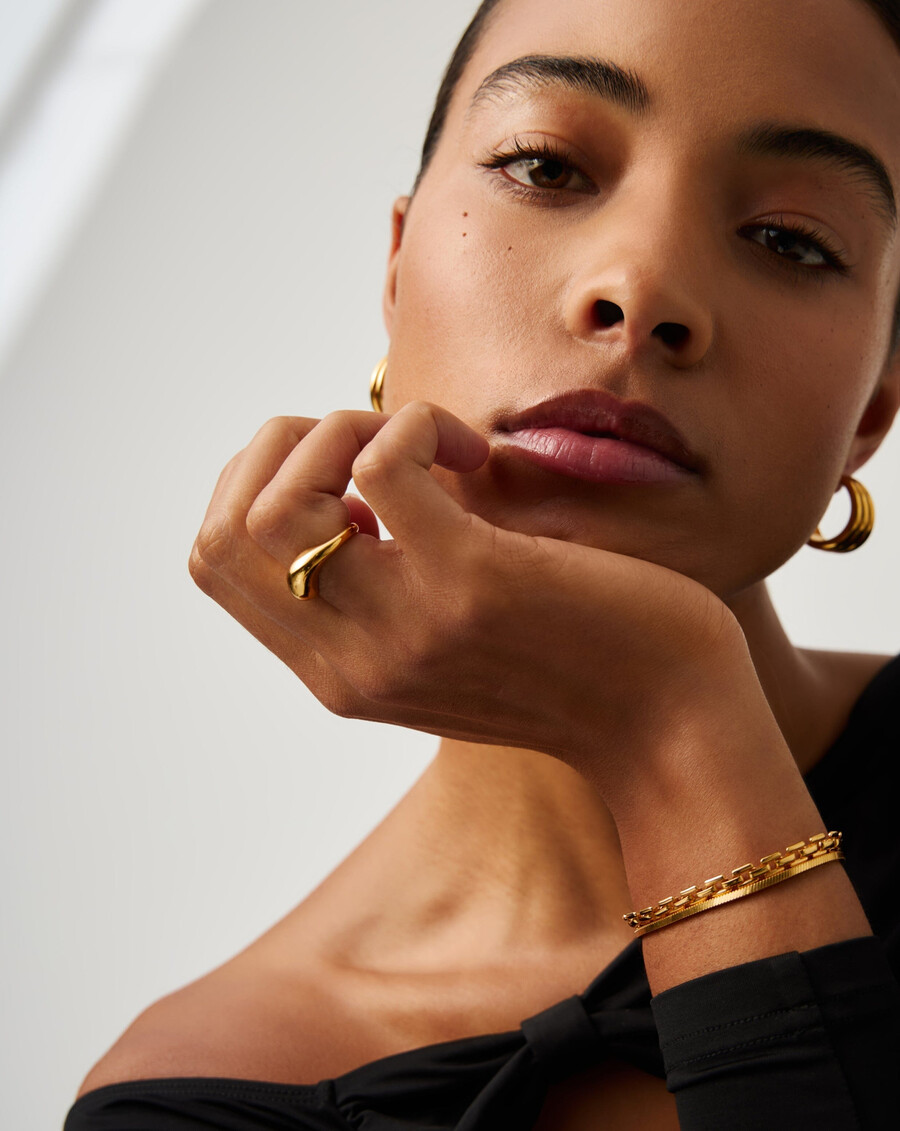 savi signature stapelring – gold