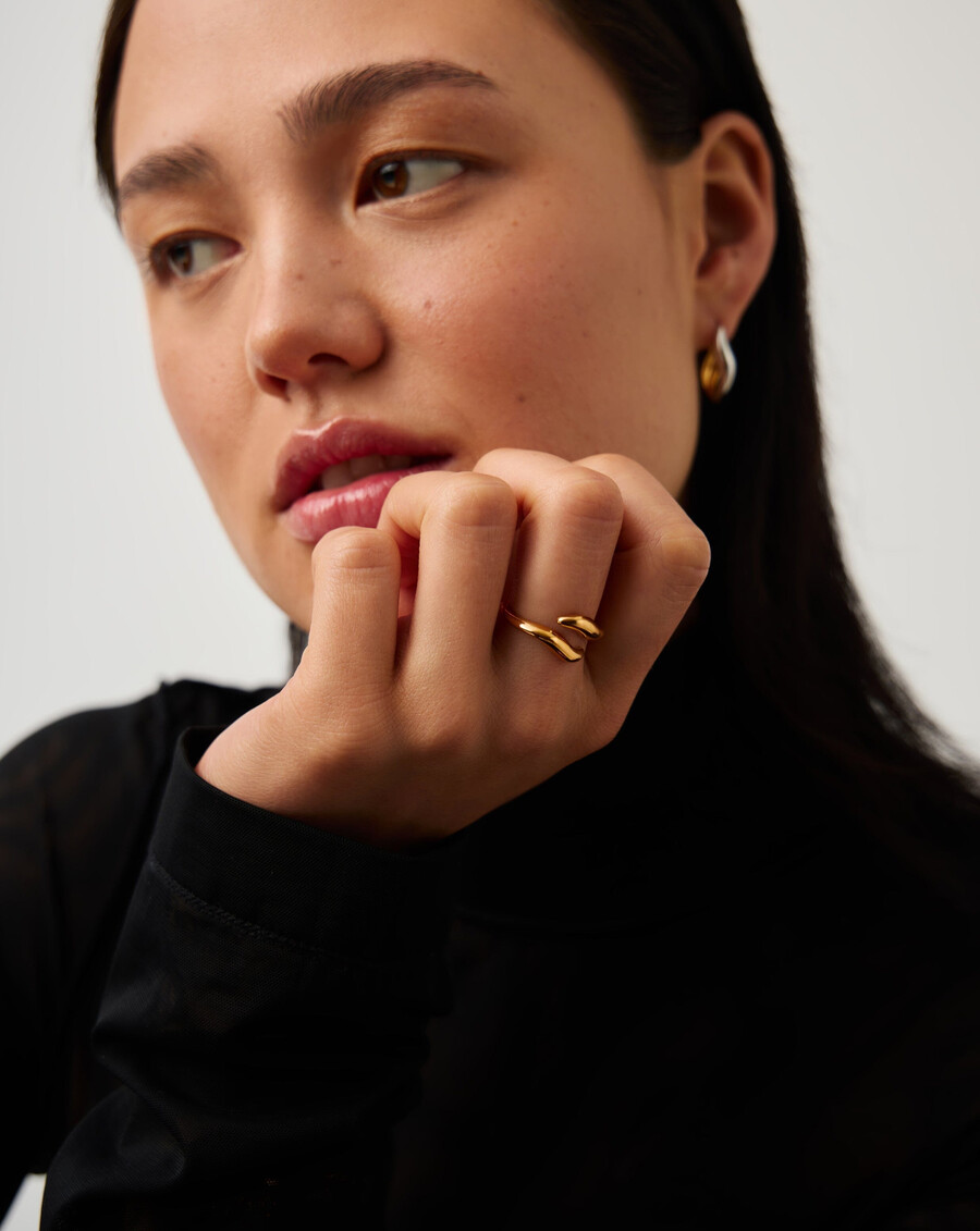 savi signature open ring – gold