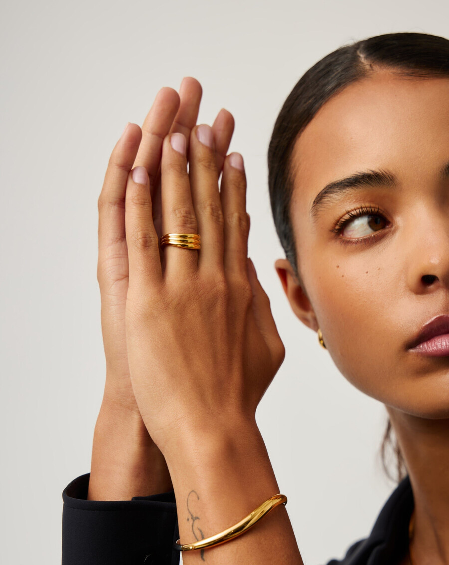 savi signature dreifachring – gold