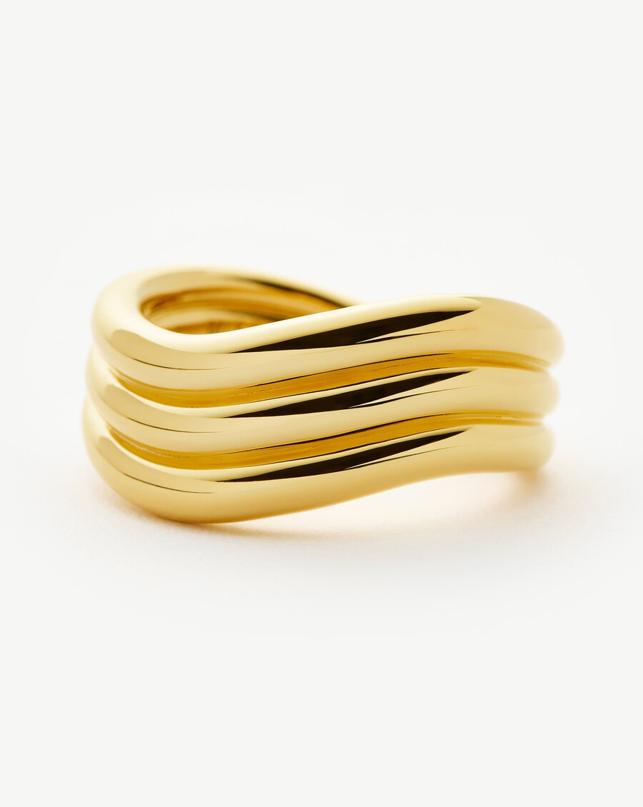 savi signature dreifachring – gold