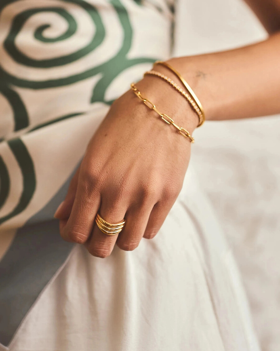 savi signature dreifachring – gold