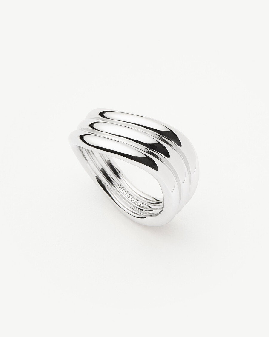 savi signature dreifachring – silber