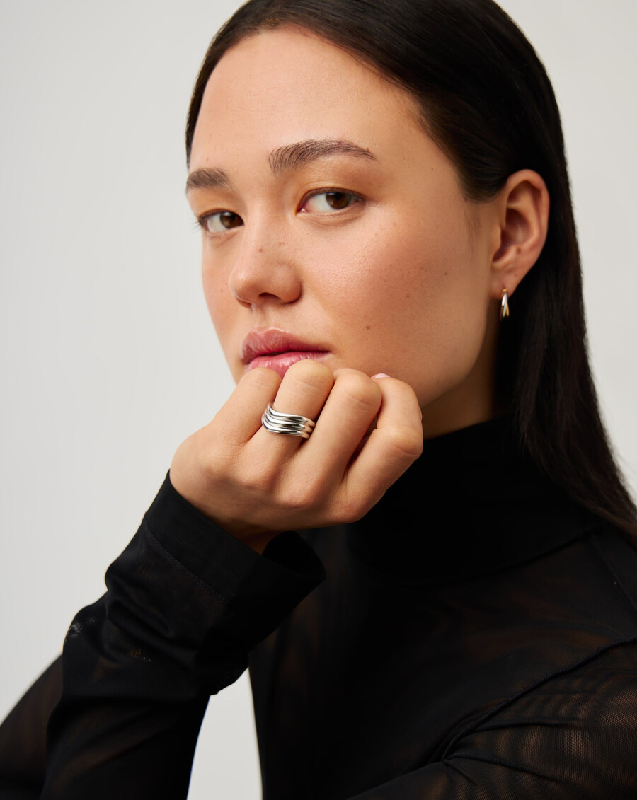 savi signature dreifachring – silber