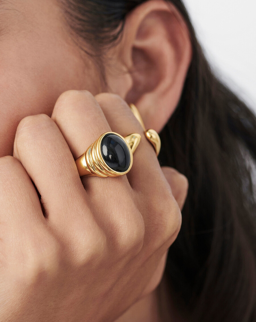 savi ridge oval gemstone chunky ring