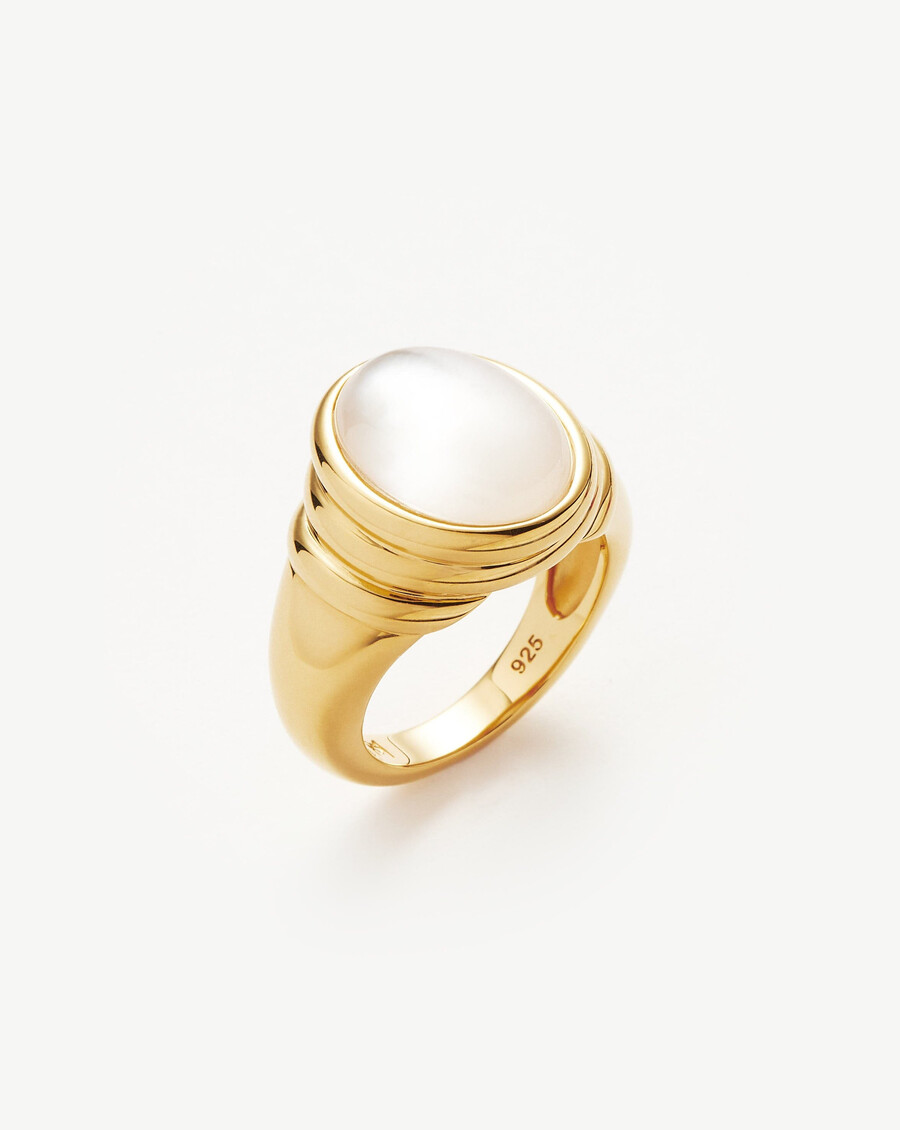 savi ridge oval gemstone chunky ring