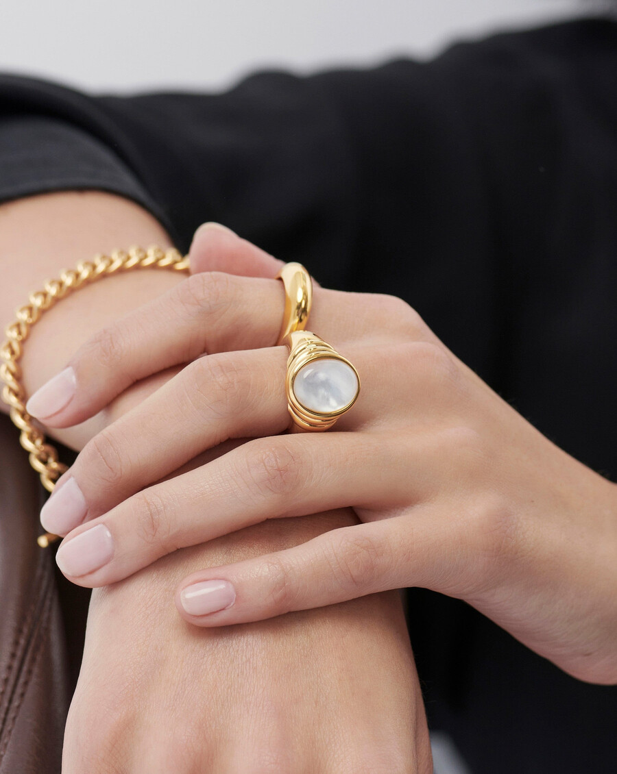 savi ridge oval gemstone chunky ring