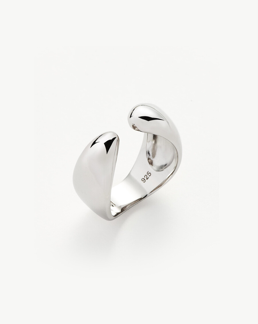 savi skulpturaler offener stapelring – sterlingsilber