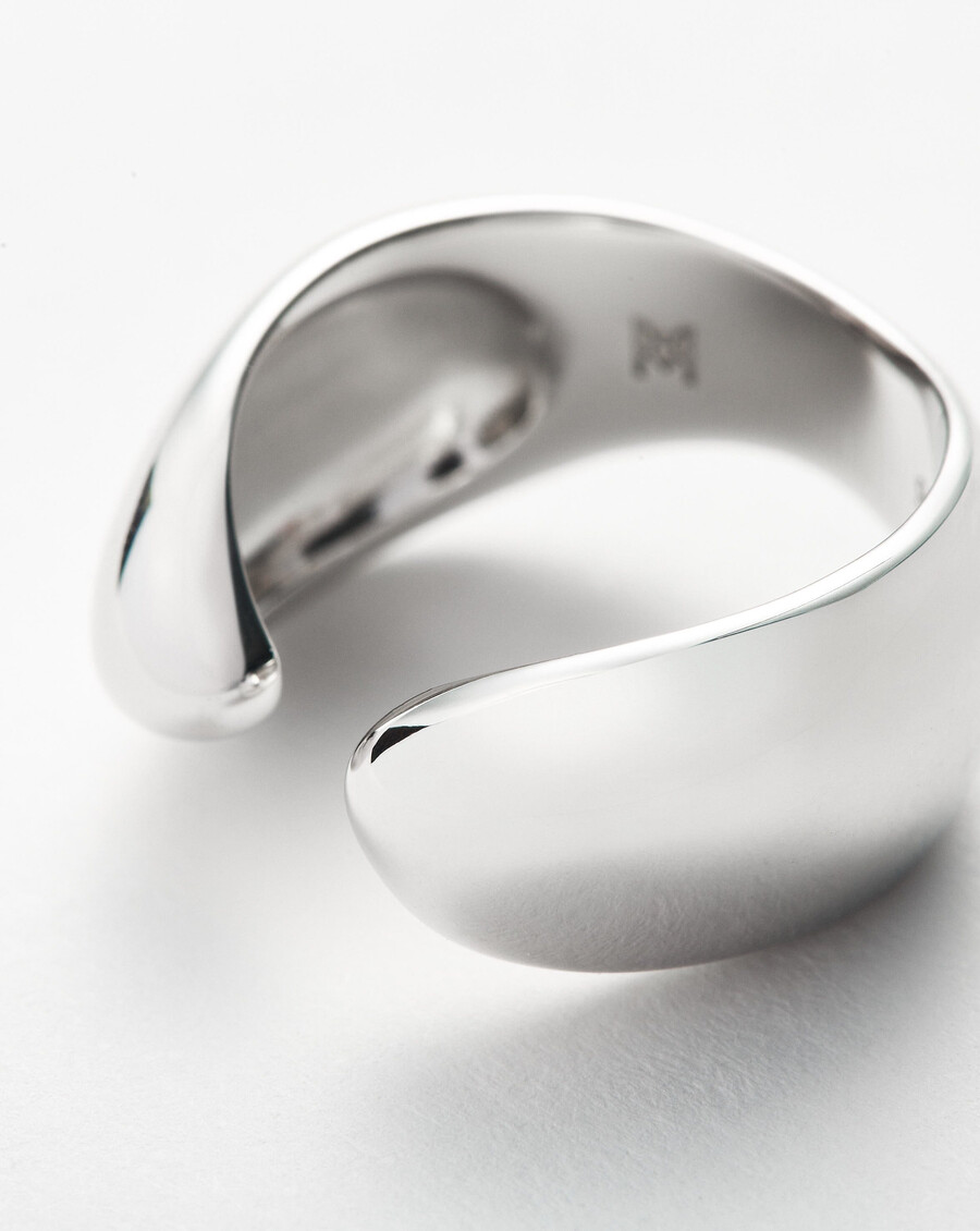 savi skulpturaler offener stapelring – sterlingsilber