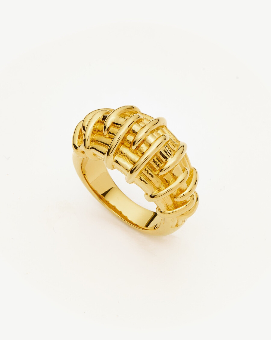 bombe raffia ring - 18 karat vergoldet