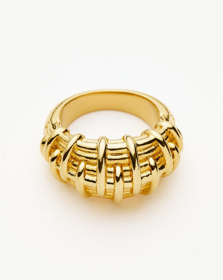 bombe raffia ring - 18 karat vergoldet